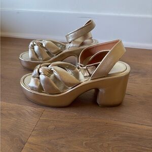Robert Clergerie Gold Platform Sandals